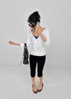Rompoing Twisted V-neck Sleeveless Tee