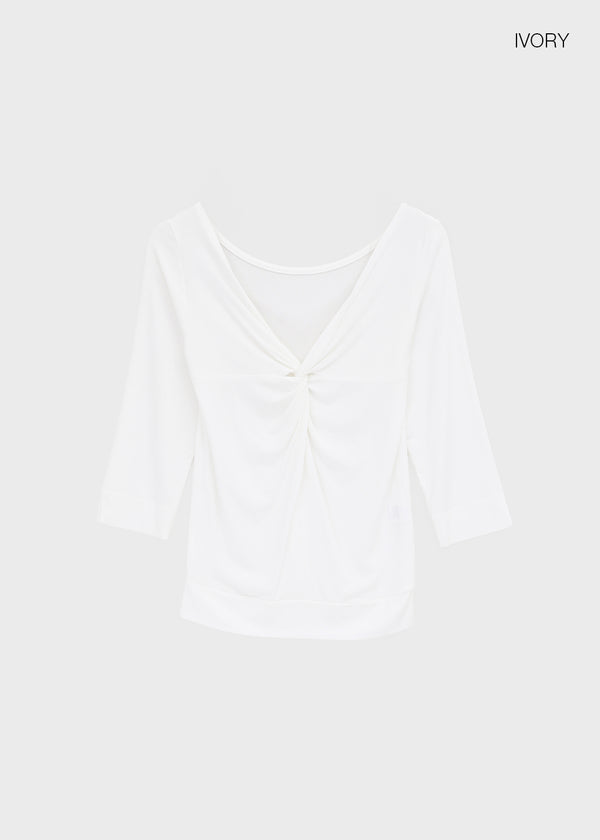 Rompoing Twisted V-neck Sleeveless Tee