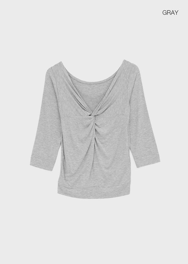 Rompoing Twisted V-neck Sleeveless Tee