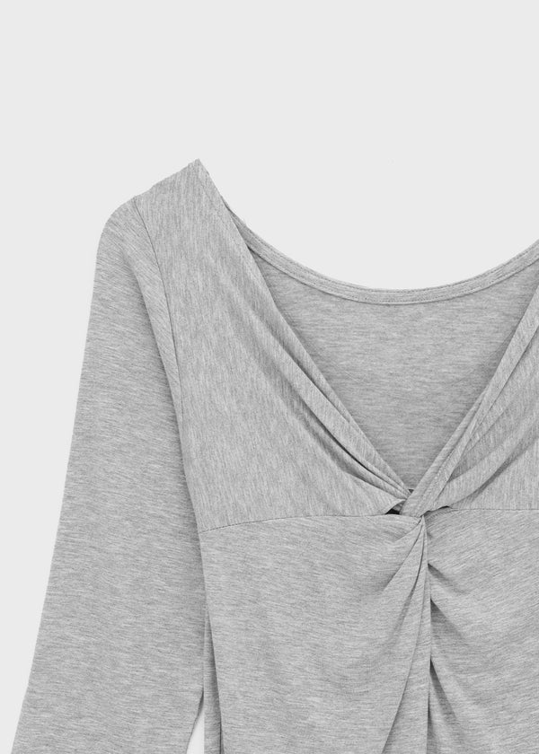 Rompoing Twisted V-neck Sleeveless Tee