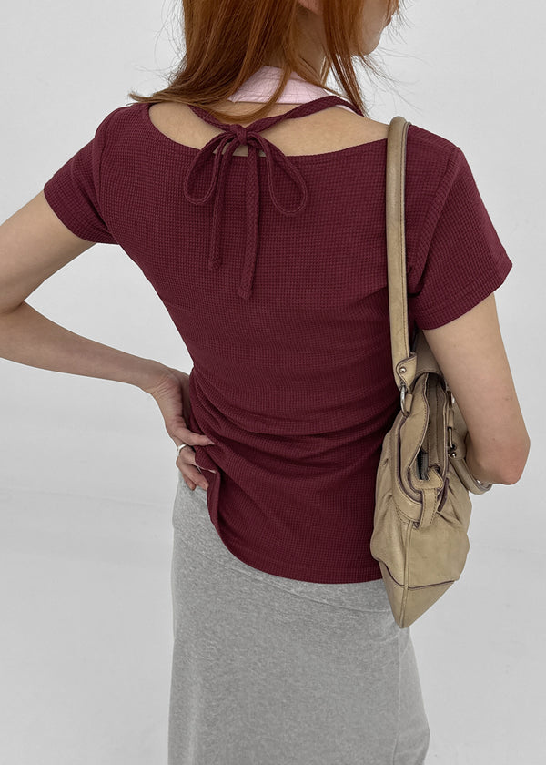 [MADE] Etolen Strap Short Sleeve Cardigan