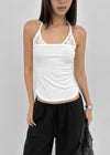 Seoru Lace Rounded Halter Sleeveless