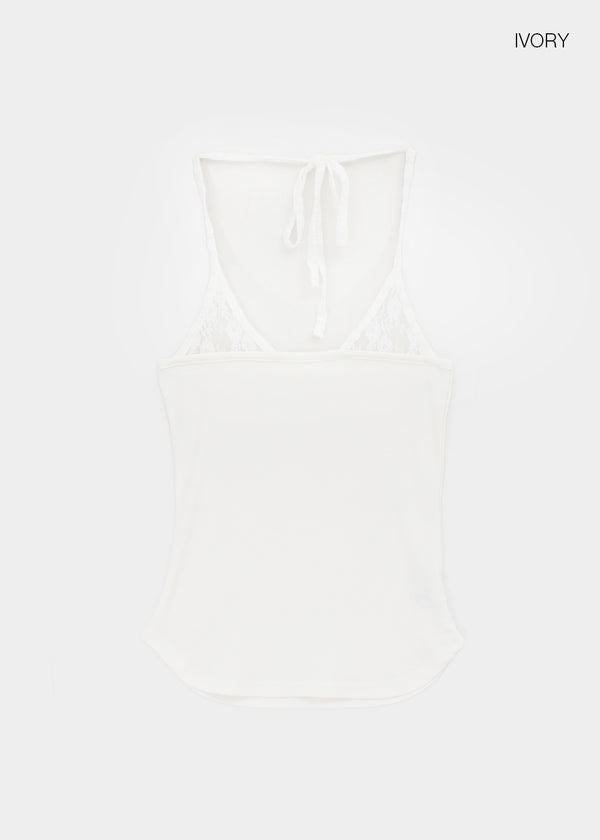 Seoru Lace Rounded Halter Sleeveless