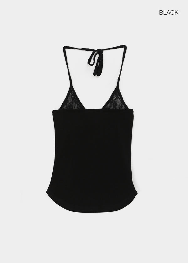 Seoru Lace Rounded Halter Sleeveless