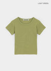 [B-BASIC] U Neck Ribbed Short Sleeve Tee 2 Size