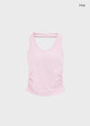 Pikung Shirred Crop Halter Sleeveless (Built-in Cap)