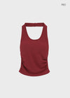 Pikung Shirred Crop Halter Sleeveless (Built-in Cap)