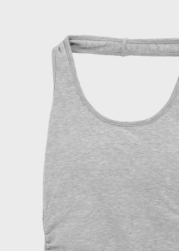 Pikung Shirred Crop Halter Sleeveless (Built-in Cap)