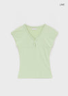Serim V-neck Button Short-sleeve Tee