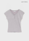 Serim V-neck Button Short-sleeve Tee