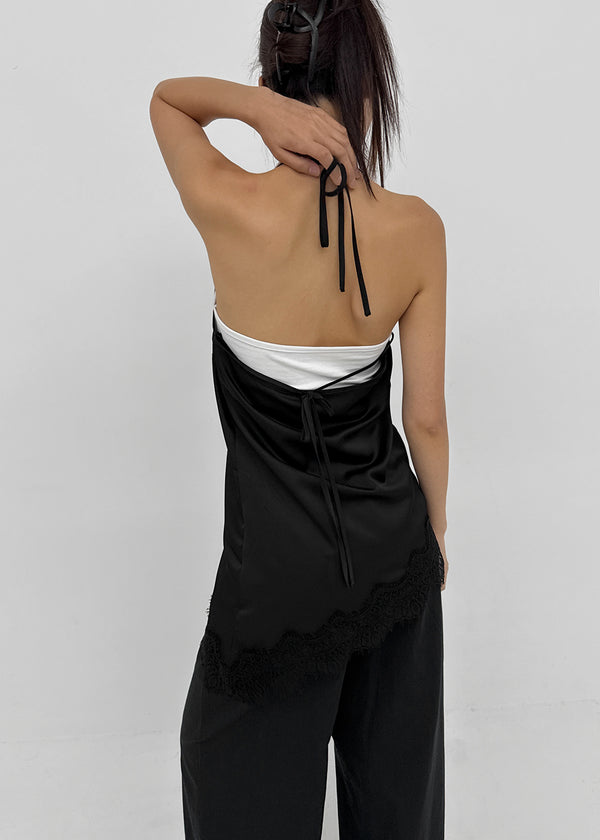 [MADE] Poplo Lace Satin Layered Dress