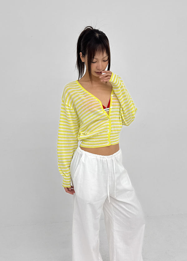 Hottin Striped Bamboo Knit Cardigan