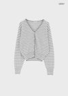 Hottin Striped Bamboo Knit Cardigan