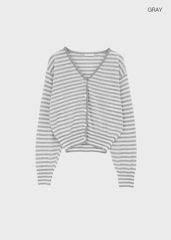Hottin Striped Bamboo Knit Cardigan