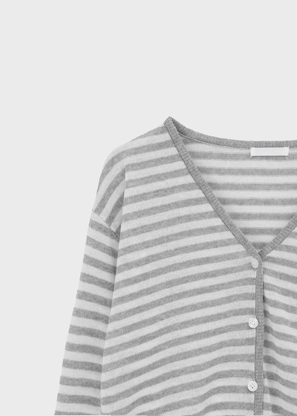 Hottin Striped Bamboo Knit Cardigan