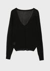 [MADE] Tesieth Sheer Deep V-Neck Knit Top