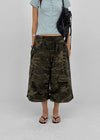 (UNISEX) GeulEum Camo Bermuda Banding Pants