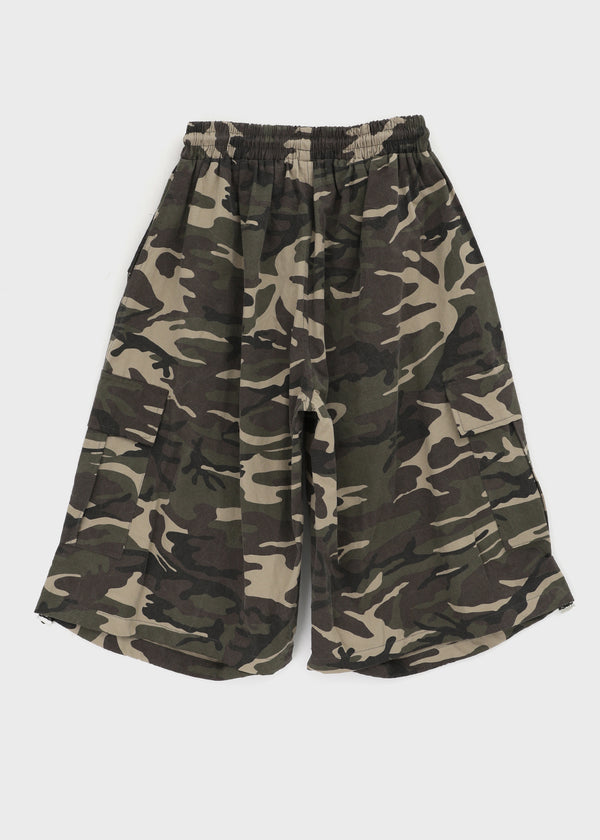 (UNISEX) GeulEum Camo Bermuda Banding Pants