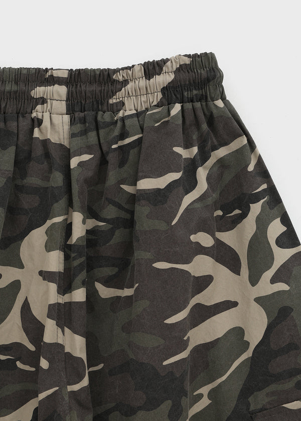 (UNISEX) GeulEum Camo Bermuda Banding Pants