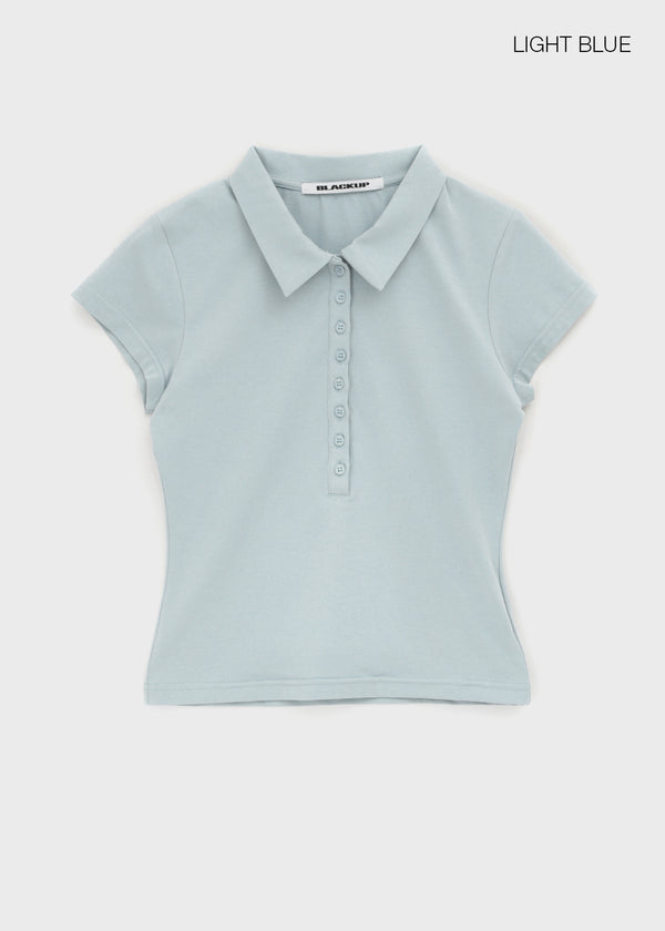 [MADE] Meludi Collar Short Sleeve Top