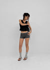 [MADE] Roheller Lace Satin V-Neck Sleeveless Top (Set Available)
