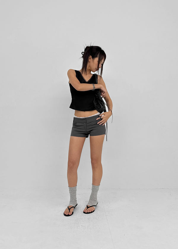 [MADE] Roheller Lace Satin V-Neck Sleeveless Top (Set Available)
