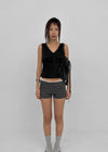 [MADE] Roheller Lace Satin V-Neck Sleeveless Top (Set Available)