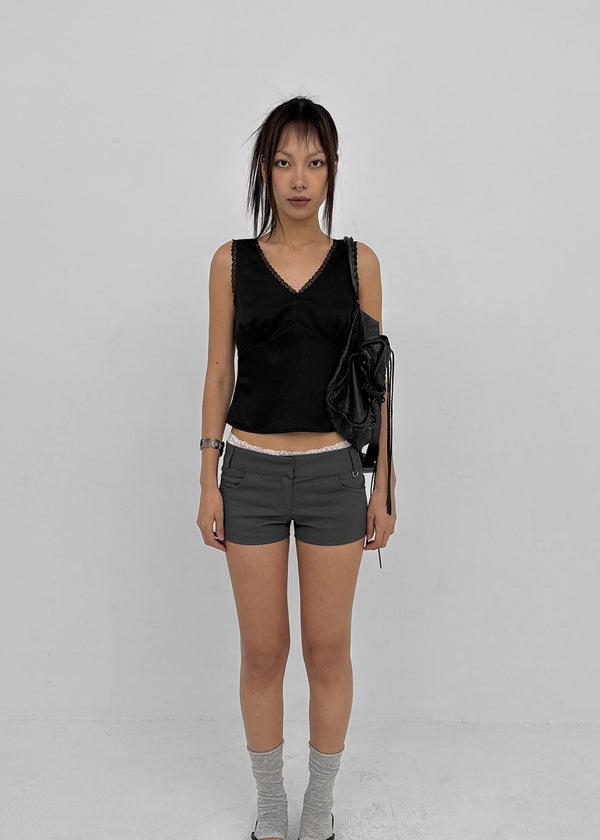 [MADE] Roheller Lace Satin V-Neck Sleeveless Top (Set Available)