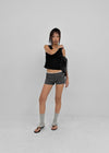 [MADE] Roheller Lace Satin V-Neck Sleeveless Top (Set Available)