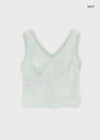 [MADE] Roheller Lace Satin V-Neck Sleeveless Top (Set Available)