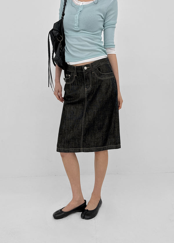 [MADE] Bitum Summer Denim Midi Skirt