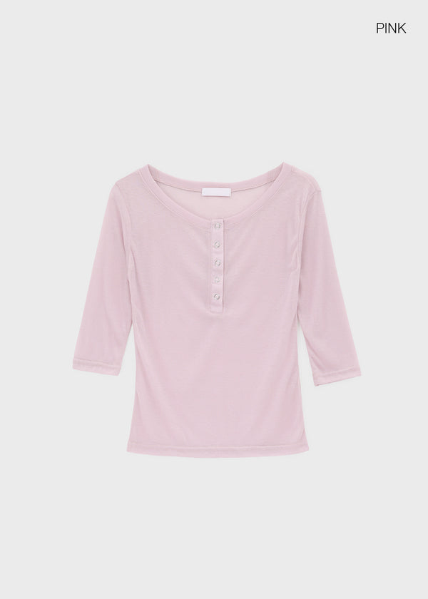 Morety Summer Henley Neck Sleeveless Tee