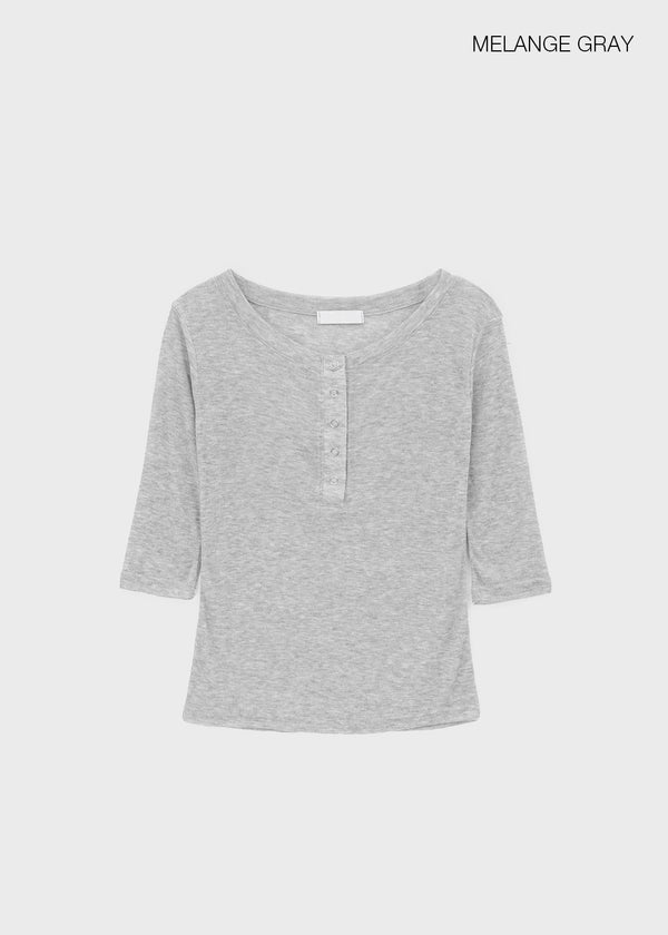Morety Summer Henley Neck Sleeveless Tee