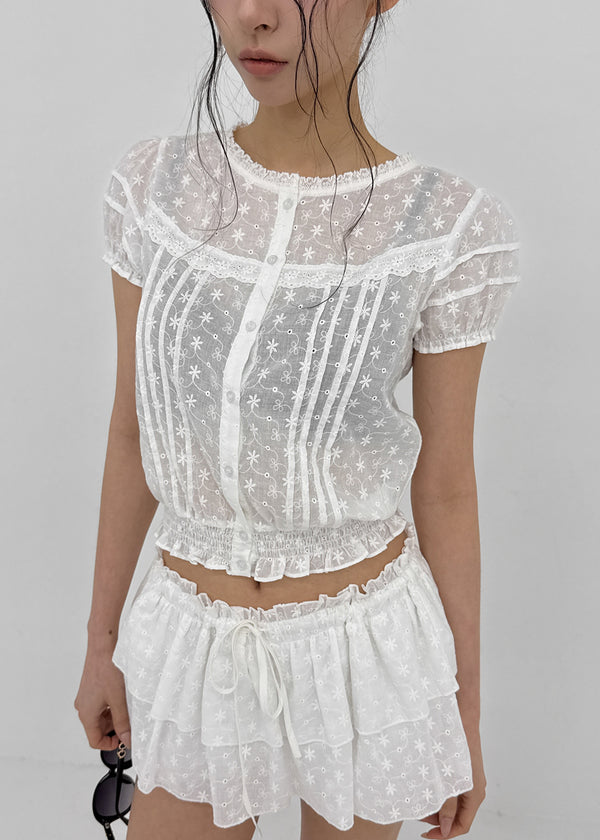 [MADE] Ggumi Lace Puff Blouse