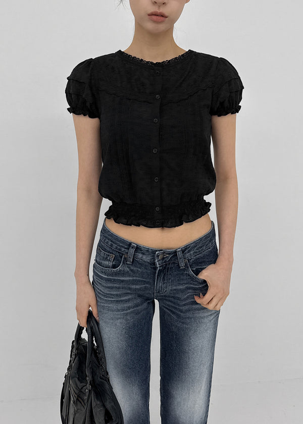 [MADE] Ggumi Lace Puff Blouse
