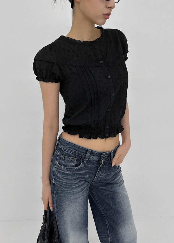 [MADE] Ggumi Lace Puff Blouse