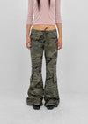 Relting Camo Low-waist Bootcut Pants