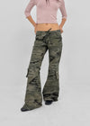 Relting Camo Low-waist Bootcut Pants