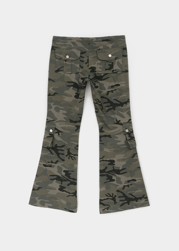Relting Camo Low-waist Bootcut Pants