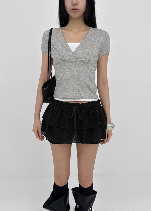 [MADE] Pompo Cooling Lace Wrap Short Sleeve Tee (Set Available)