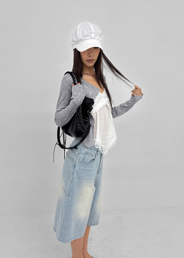 Tianjin Ribbed Asymmetrical Summer Cardigan