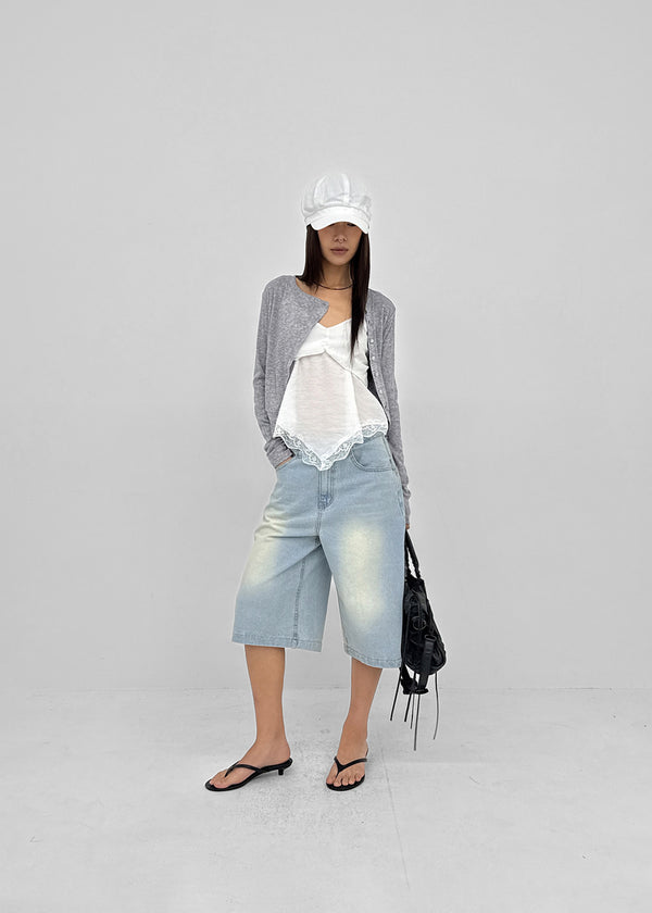 Tianjin Ribbed Asymmetrical Summer Cardigan
