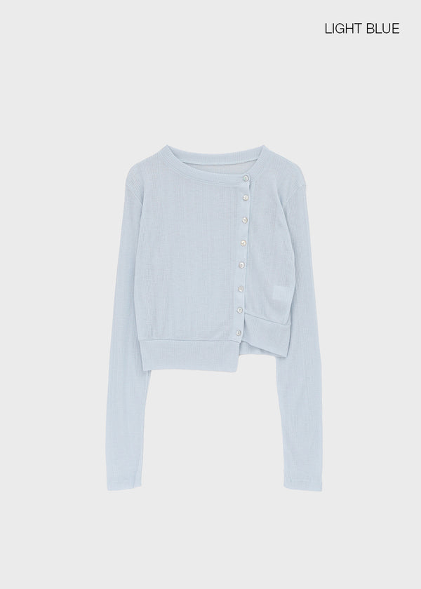 Tianjin Ribbed Asymmetrical Summer Cardigan