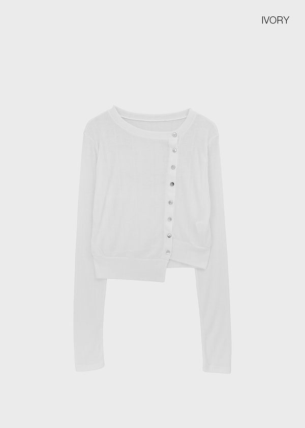 Tianjin Ribbed Asymmetrical Summer Cardigan