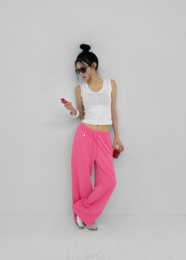 [MADE] Pompo Cooling Wide Elastic Waist Pants (Set Available)