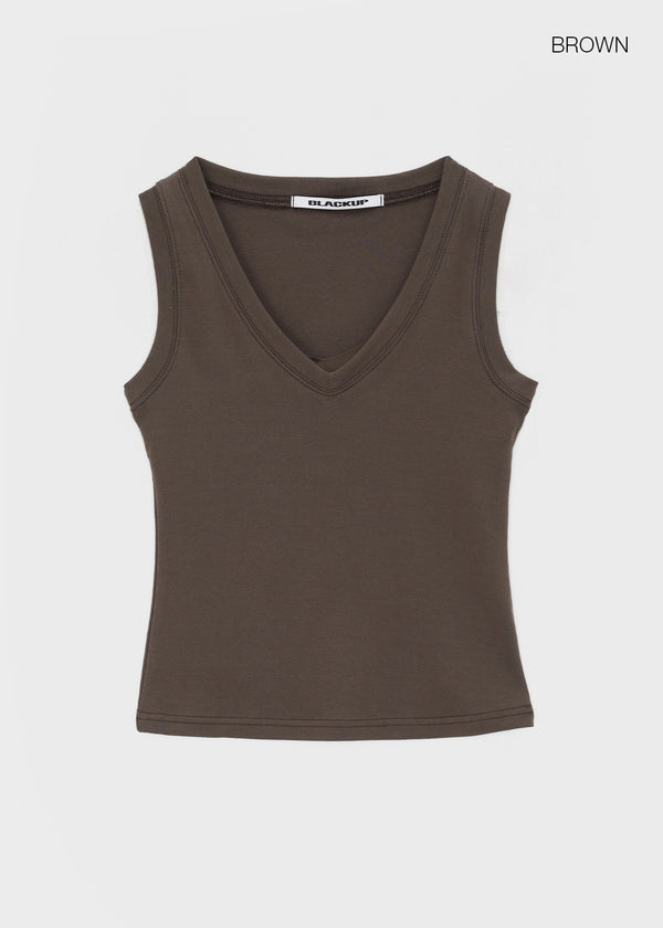 [MADE] Quroti V-Neck Sleeveless Top (Built-in Cap)