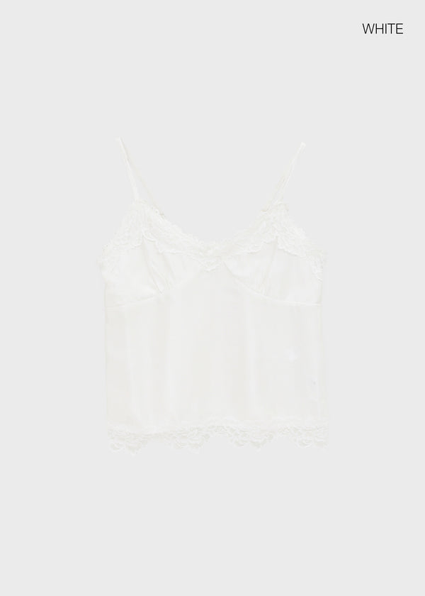 Reflect Satin Lace Sleeveless Top