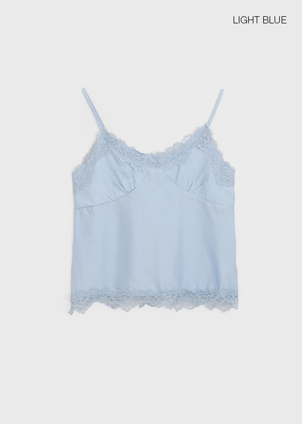 Reflect Satin Lace Sleeveless Top