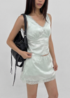 [MADE] Roheller Lace Satin Mini Skirt (Set Available)