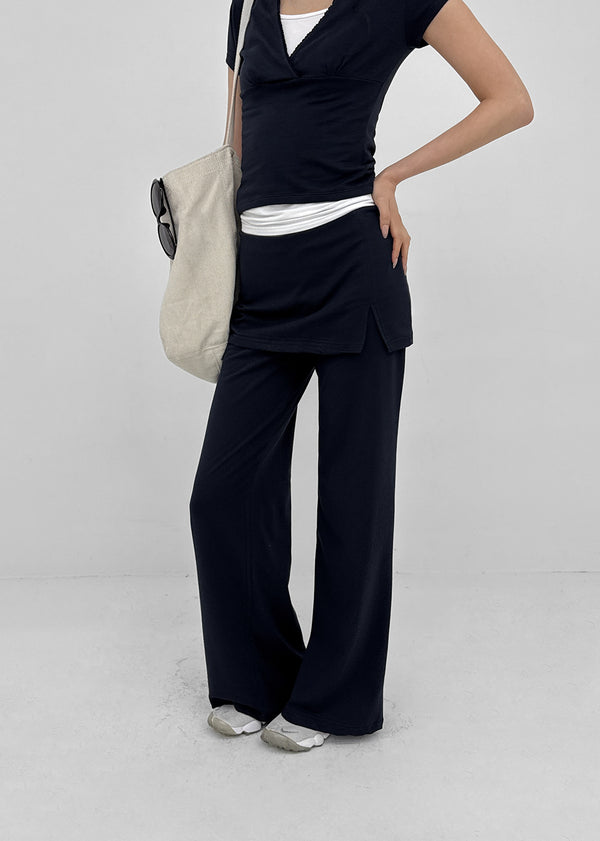 [MADE] Pompo Cooling Slit Skirt Pants (Set Available)